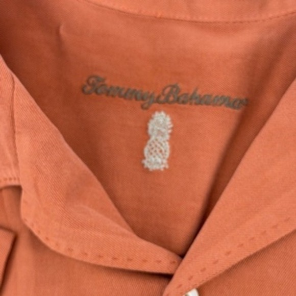 Tommy Bahama XL Shirt Mens 1005 Silk Button Up Camp Collar Short Sleeve Rust - Picture 4 of 7